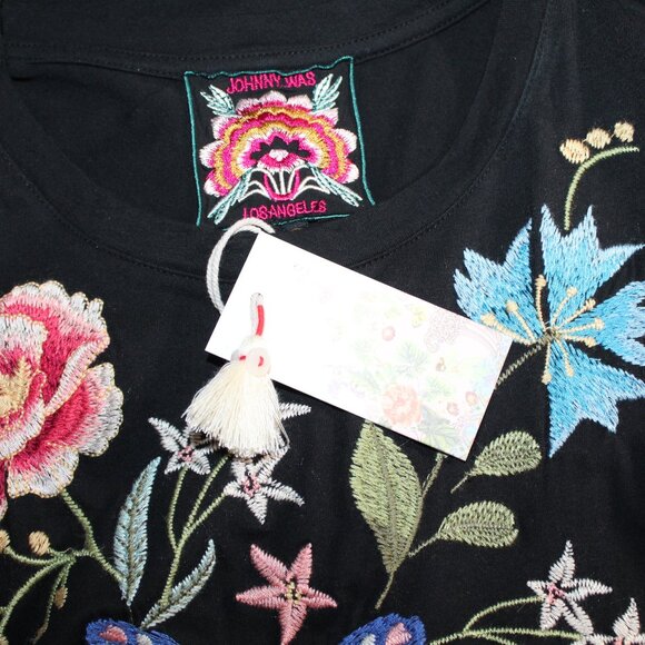 NWT Johnny Was JWLA Biya Embroidered Handkerchief Knit Dress Nicolette - Picture 4 of 8